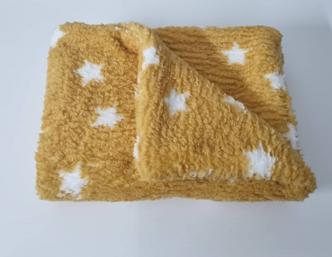 Wellnessdecke Teddyfleece curry Stern 100x70